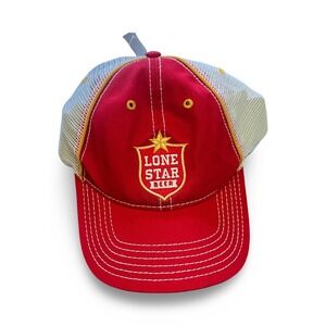 Lone Star Beer Hat Snap Back‎ Cap Red White Texas National Beer Of Texas NEW